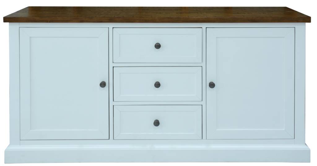 Montreal 165 cm 2 Drawer/ 3 Drawer Buffet- Natural Top Oak White
