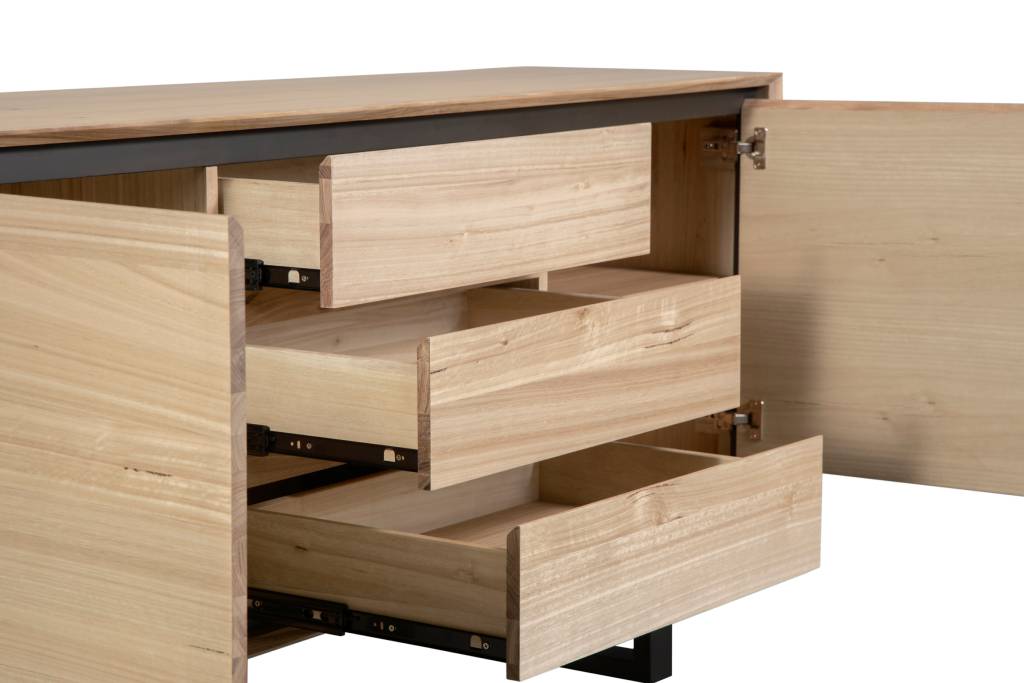 Ohio Kiri Wood 180 cm 2 Drawer /3 Drawer Buffet-Natural Top