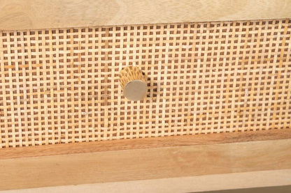 Raphia Drawer Mangowood Coffee Table -Natural Rattan