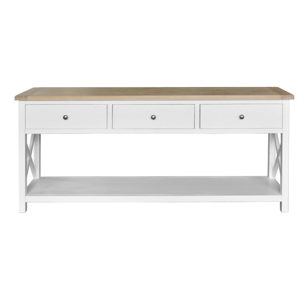 Shellwood 3 Drawer Console Hall Table Light Oak Top