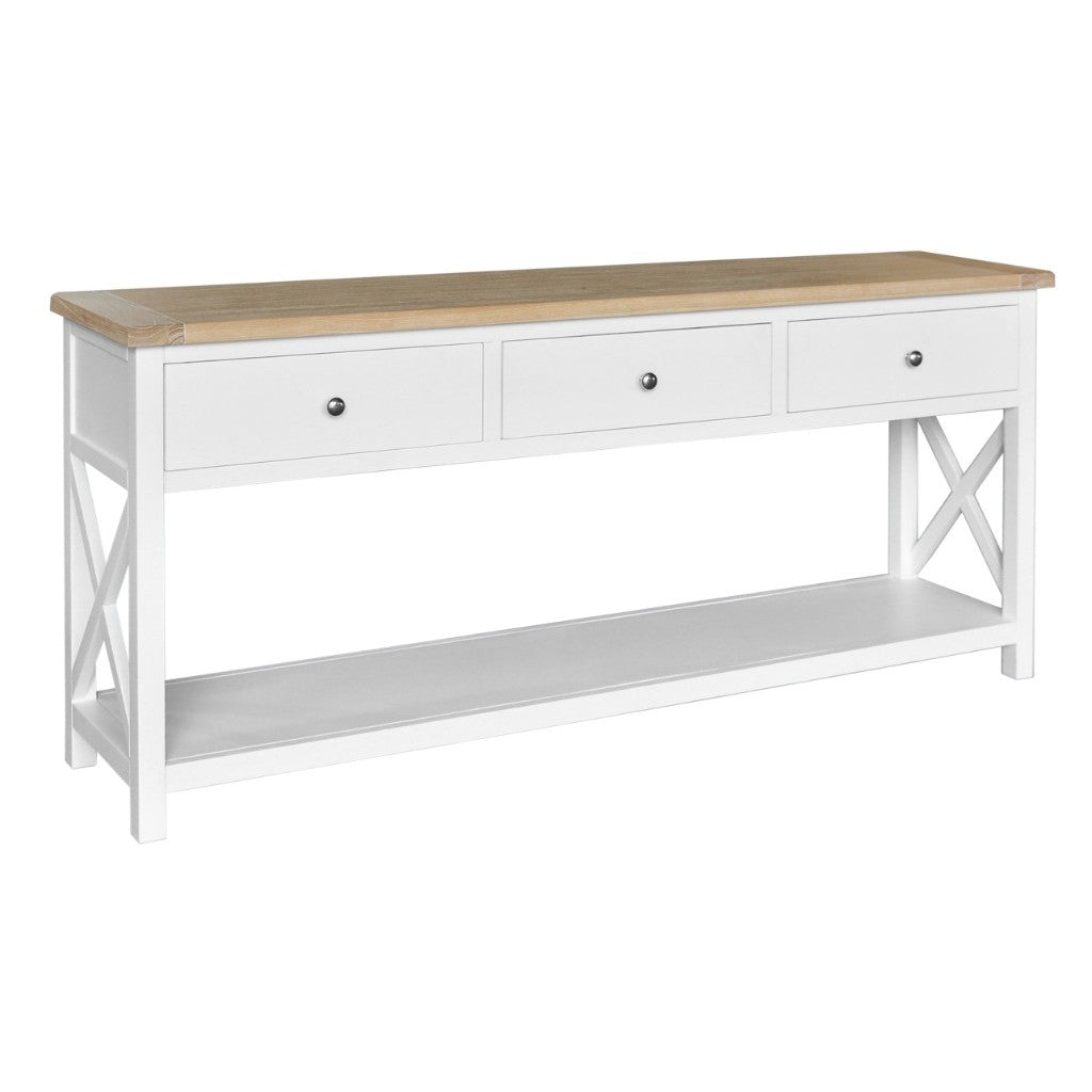 Shellwood 3 Drawer Console Hall Table Light Oak Top