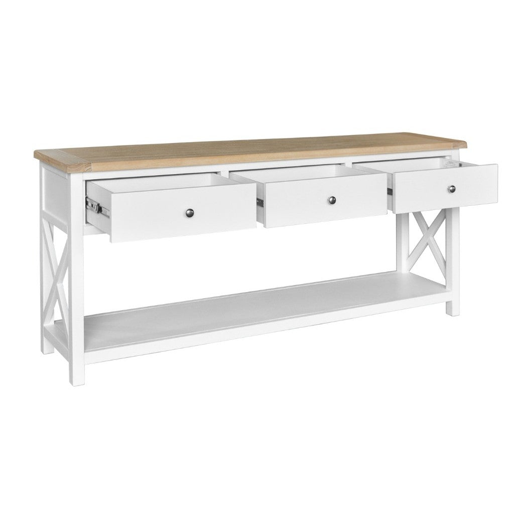 Shellwood 3 Drawer Console Hall Table Light Oak Top