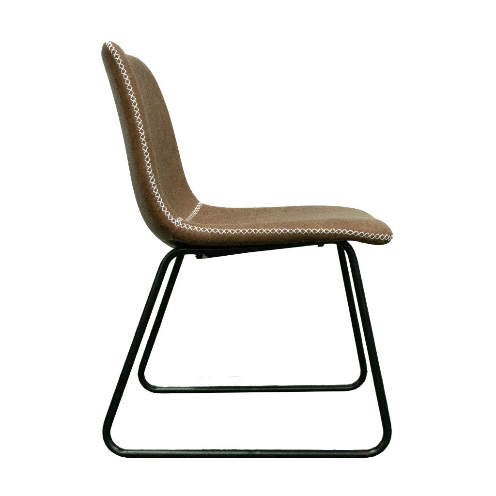 SILVESTER PU DIN CHAIR 45X61X88CM-TAN