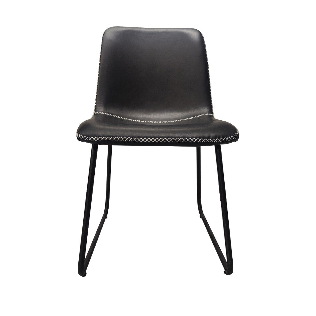 SILVESTER PU DIN CHAIR 45X61X88CM-BLACK