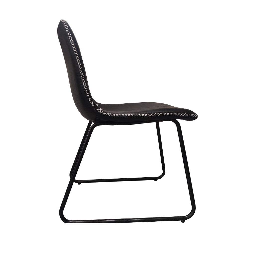 SILVESTER PU DIN CHAIR 45X61X88CM-BLACK
