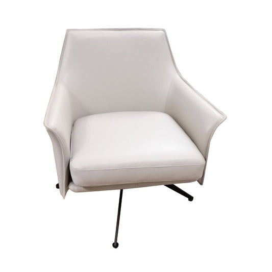 Baril Leather Swivel Arm Chair Wheat
