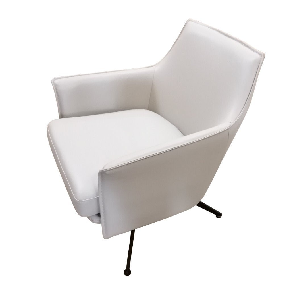 Baril Leather Swivel Arm Chair Wheat