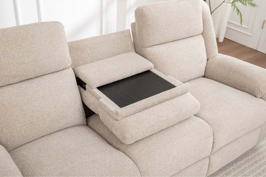 Dream Sofa 3ERER With Drop Down Tray-Beige