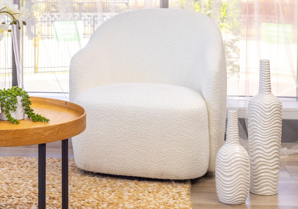 ibiza Fabric Swivel Arm Chair White