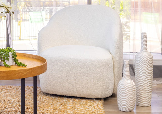 ibiza Fabric Swivel Arm Chair White