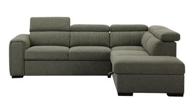 Odelia Fabric 2S W/Sofa Bed RHF Chaise & Ottoman -Green