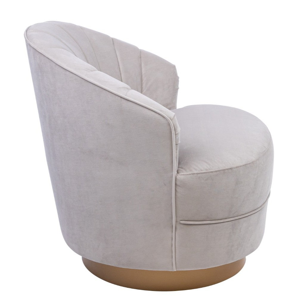 Valdes Fabric Swivel Arm Chair 79X76X76.5CM-Pearl