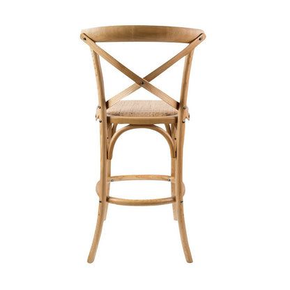 Cafe Rattan Arched Birch Wood Barstool