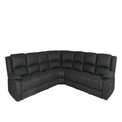 Captain 7 Seater Corner Modular Rhino Suede Electric Recliner Lounge Jet