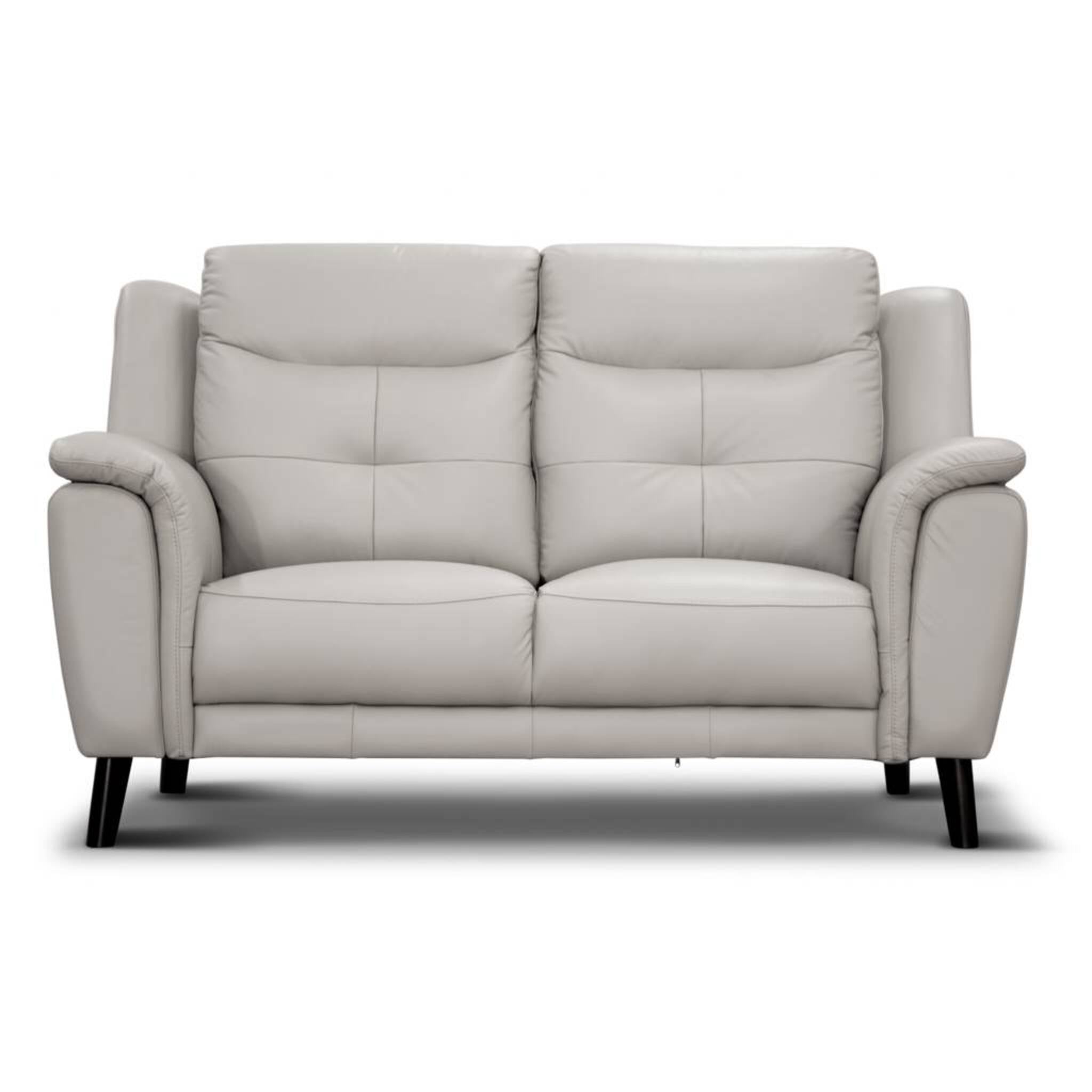 Georgia 3 Seater Leather Sofa Silver