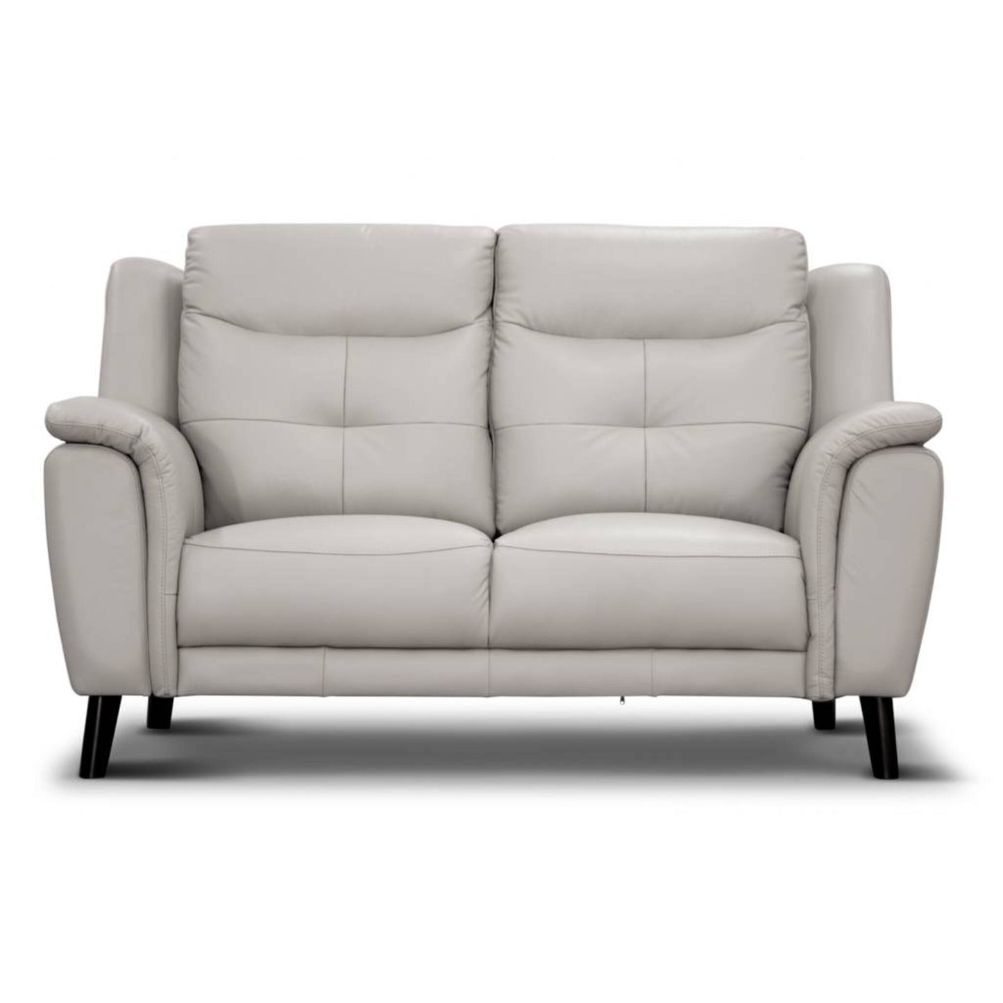 Georgia 3 Seater Leather Sofa Silver