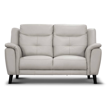 Georgia 3 Seater Leather Sofa Silver