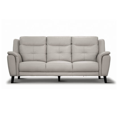 Georgia 3 Seater Leather Sofa Silver