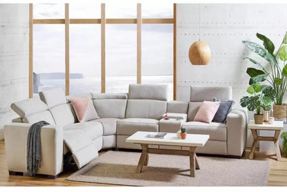 Tripoli Modular Corner Lounge W/Electric Recliner-Mist Grey