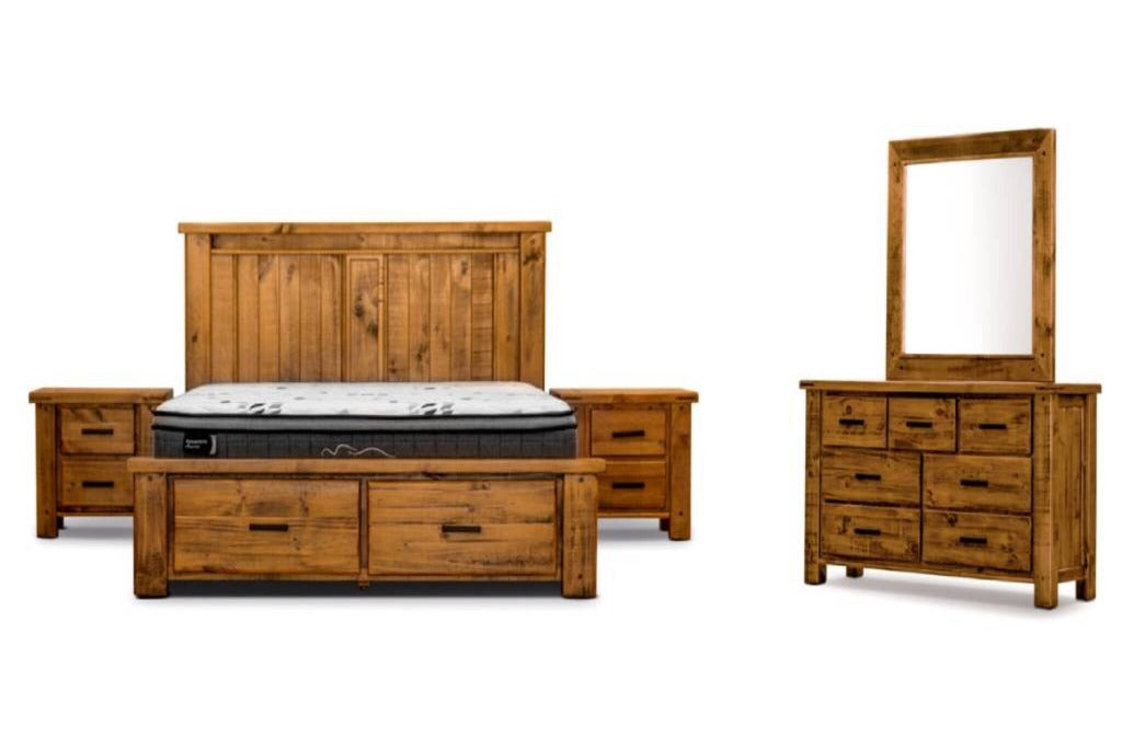 Outback 4pc King Bed,Bedsides & Tallboy Kit