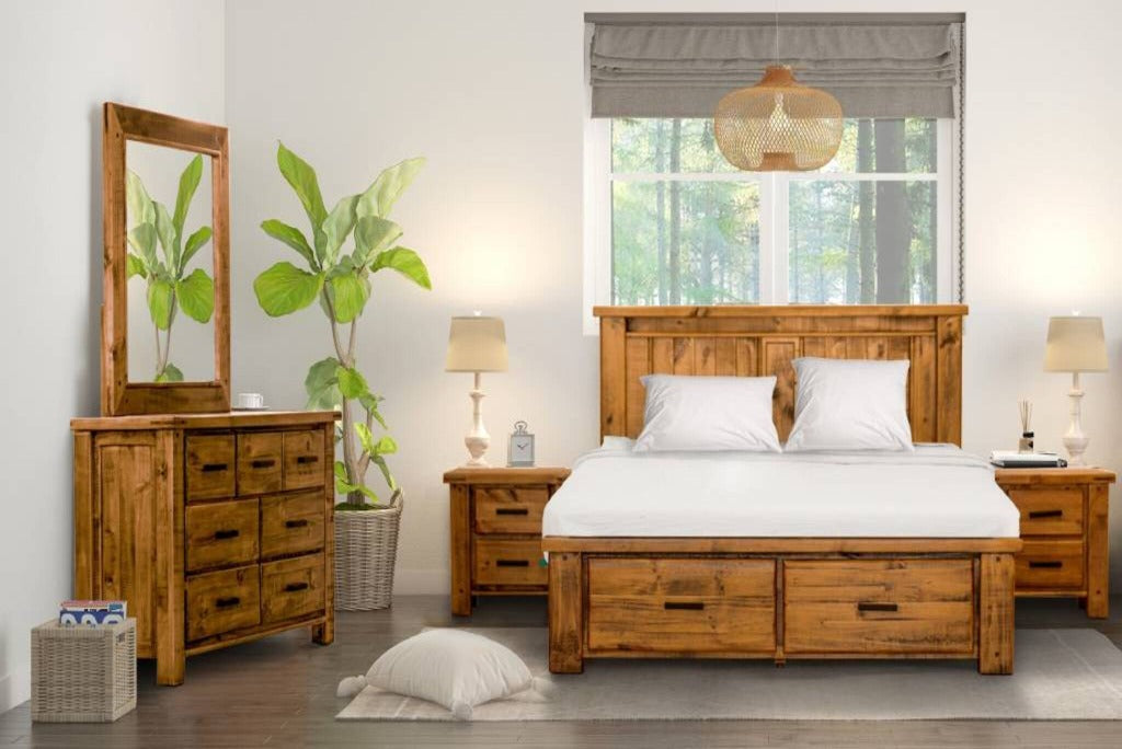 Outback 4pc King Bed,Bedsides & Tallboy Kit