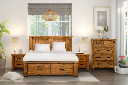 Outback 4pc Queen Bed,Bedsides & Tallboy Kit