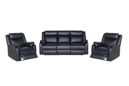 Pinnacle Leather 3ERER+ER+ER Electric Recliner Kit - Black