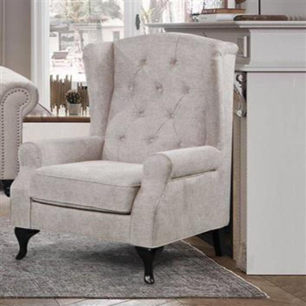 Taegon Royal Chesterfield 3+2 Seater Fabric Sofa- Beige