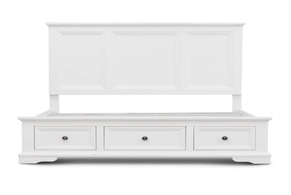 Sala 3 Storage Drawer Wooden Queen Bed- White
