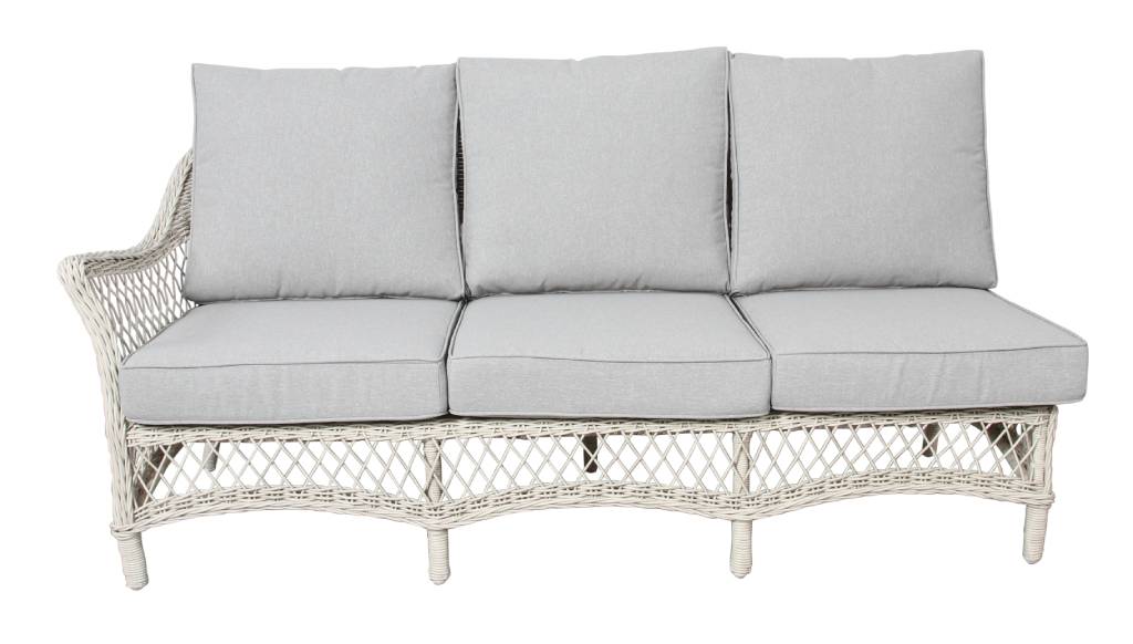 Madrid Outdoor Wicker Corner Lounge Set- Brown Light Grey